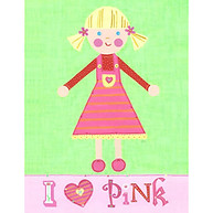 Little Acorn I Love Pink Wall Art- Pinky