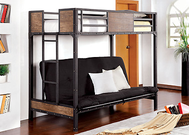 Furniture of America Clapton Twin Bunk Bed with Futon