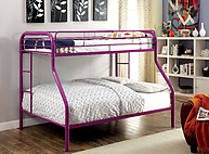 Furniture of America Rainbow Twin/Full Bunk Bed Purple