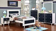 Furniture of America Alivia Collection 4-Piece Set Blue & White