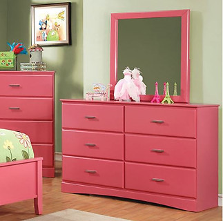 Furniture of America Prismo Dresser Pink