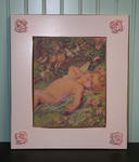 Vintage Canvas Print w/ Hand Painting (Cherub)
