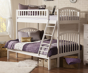 Atlantic Furniture Richland Bunk Bed Twin over Full White