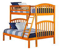 Atlantic Furniture Richland Bunk Bed Twin over Full Caramel Latte