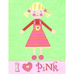 Little Acorn I Love Pink Wall Art- Pinky