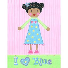 Little Acorn I Love Blue Wall Art- Bluebell