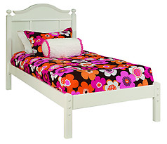 Bolton Furniture Emma Twin Bed with Tall Headboard and Low Footboard White
