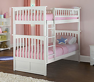 Atlantic Furniture Columbia Bunk Bed Twin over Twin White