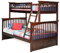 Atlantic Furniture Columbia Bunk bed Twin over Full Antique Walnut