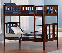 Atlantic Furniture Woodland Bunk Bed Twin over Twin Antique Walnut