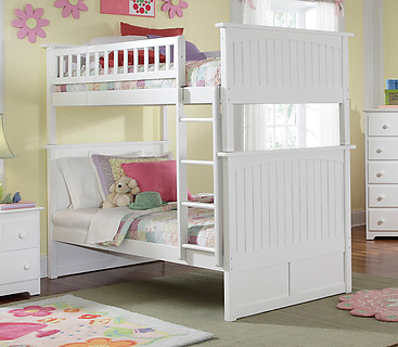 Atlantic Furniture Nantucket Bunk Bed Twin over Twin White