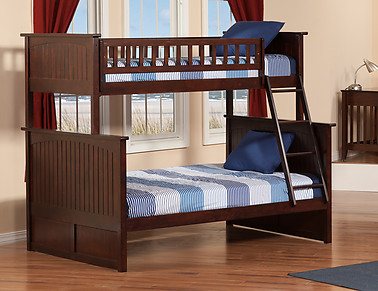 Atlantic Furniture Nantucket Bunk Bed Twin over Full Antique Walnut