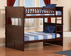 Atlantic Furniture Nantucket Bunk Bed Full over Full Antique Walnut