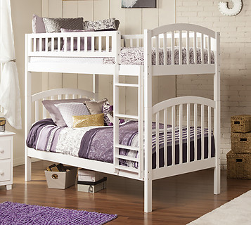 Atlantic Furniture Richland Bunk Bed Twin over Twin White
