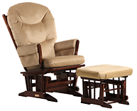 Dutailier C00-62A Silver Two Post Glider and Ottoman Combo