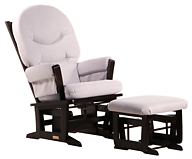 Dutailier C00-64C Silver Modern Glider and Ottoman Combo