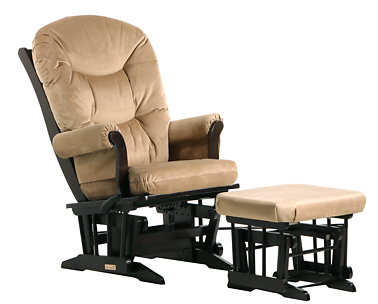 Dutailier C01-81A Gold Sleigh Glider Multiposition and Ottoman Combo
