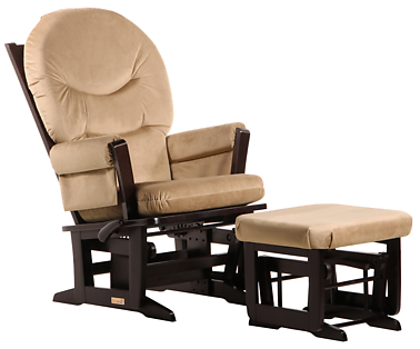 Dutailier C01-84C Gold Modern Glider Multiposition and Ottoman Combo
