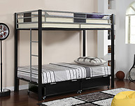 Furniture of America Clifton Bunk Bed Silver & Black