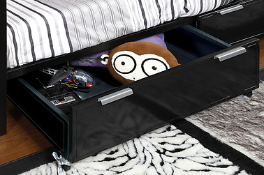 Furniture of America Clifton Underbed Drawers Silver & Black