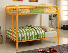 Furniture of America Rainbow Twin/Twin Bunk Bed Orange