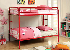 Furniture of America Rainbow Twin/Twin Bunk Bed Red