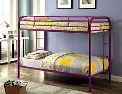Furniture of America Rainbow Twin/Twin Bunk Bed Purple