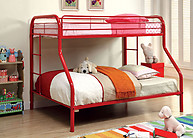 Furniture of America Rainbow Twin/Full Bunk Bed Red