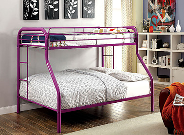 Furniture of America Rainbow Twin/Full Bunk Bed Purple