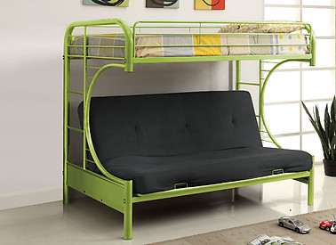 Furniture of America Rainbow Twin/Futon Base Bunk Bed Green