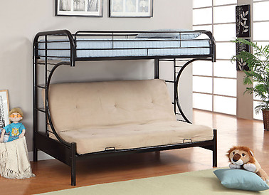 Furniture of America Rainbow Twin/Futon Base Bunk Bed Black