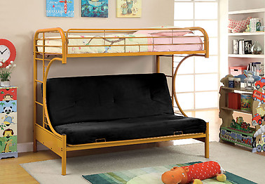Furniture of America Rainbow Twin/Futon Base Bunk Bed Orange