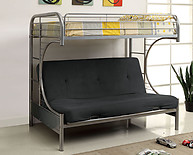 Furniture of America Rainbow Twin/Futon Base Bunk Bed Silver