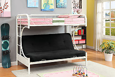 Furniture of America Rainbow Twin/Futon Base Bunk Bed White