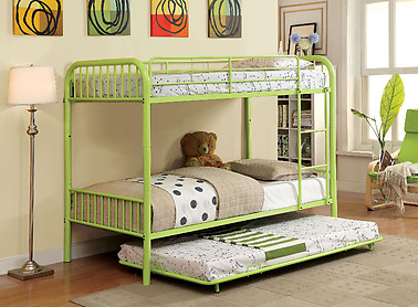 Furniture of America Rainbow Twin/Twin Bunk Bed Green