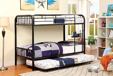 Furniture of America Rainbow Twin/Twin Bunk Bed Black