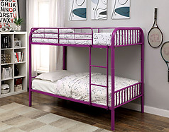 Furniture of America Rainbow Twin/Twin Bunk Bed Purple