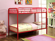 Furniture of America Rainbow Twin/Twin Bunk Bed Red