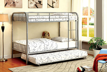 Furniture of America Rainbow Twin/Twin Bunk Bed Silver