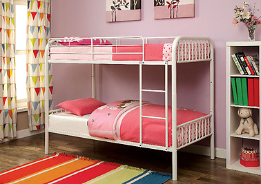 Furniture of America Rainbow Twin/Twin Bunk Bed White