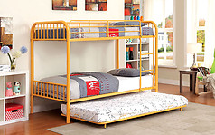 Furniture of America Rainbow Twin/Twin Bunk Bed Orange