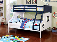 Furniture of America Nautia Bunk Bed Blue & White