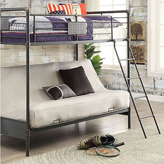 Furniture of America Olga I Twin Bunk Bed with Futon Base