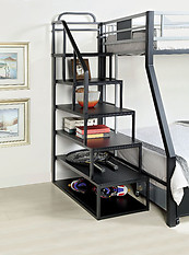 Furniture of America Clifton Storage Ladder Silver & Black