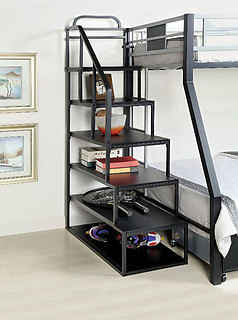 Furniture of America Clifton Storage Ladder Silver & Black