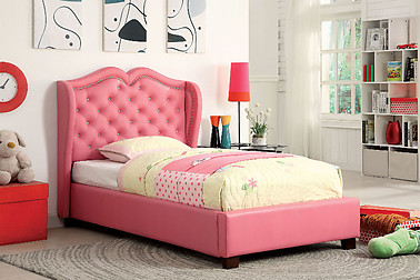 Furniture of America Monroe Bed Pink