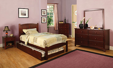 Furniture of America Cara Collection 4-Piece Set Cherry