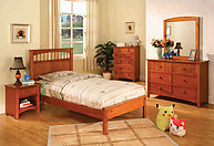 Furniture of America Carus Collection 4-Piece Set Oak