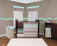 Trend Lab Cocoa Mint 3PC Crib Bedding Set