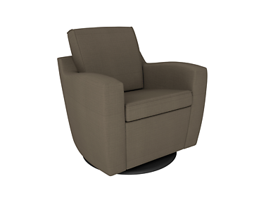 Dutailier D03191-15-5192 Upholstered Mocha Swivel Glider- Pebble Taupe Self-Welted Seat & Back Cushion